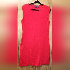 Hillard and Hanson red sweater sleavless knit dress womens XS stretch